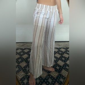Striped flowy white Rip Curl pants
